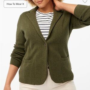 J.Crew Factory schoolboy green sweater blazer size Small